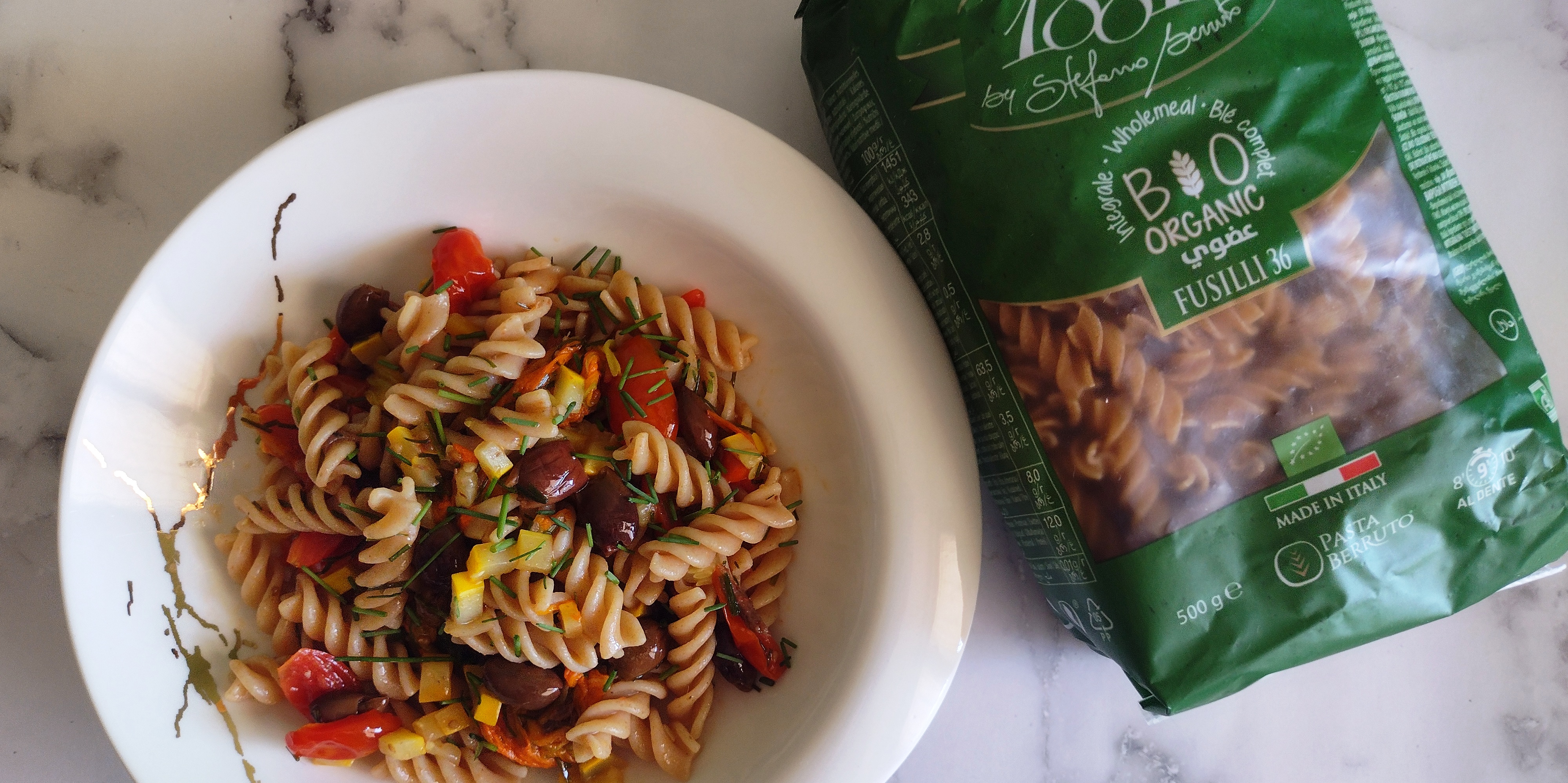 Organic Whole Wheat Fusilli with Summer Flavor Zero Waste Recipe