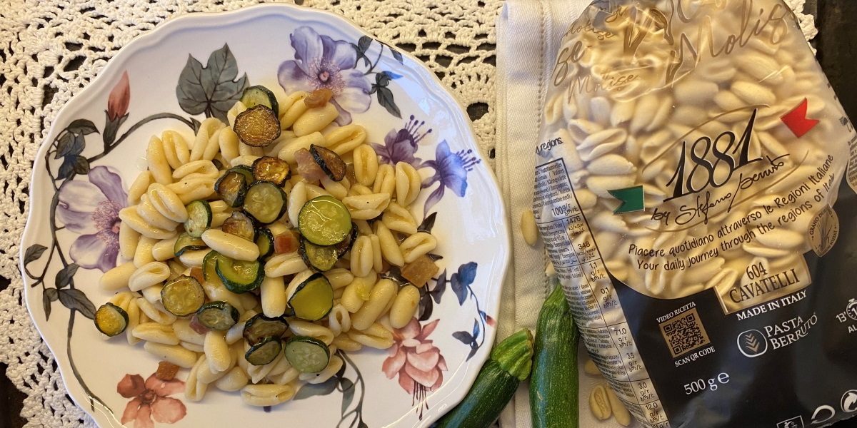 Cavatelli con Zucchini e guanciale croccante